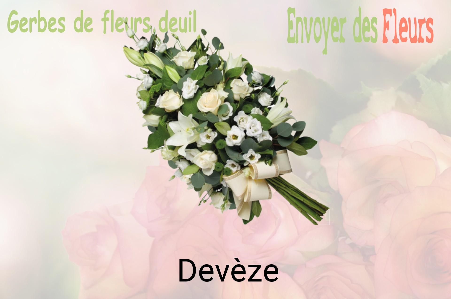 Gerbe de fleurs de deuil livrée à Devèze